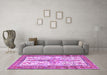 Machine Washable Persian Purple Traditional Area Rugs in a Living Room, wshtr2971pur