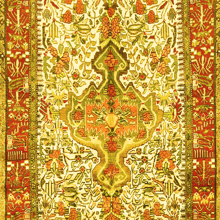Machine Washable Persian Yellow Traditional Rug, wshtr2971yw