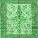 Square Machine Washable Persian Emerald Green Traditional Area Rugs, wshtr2971emgrn