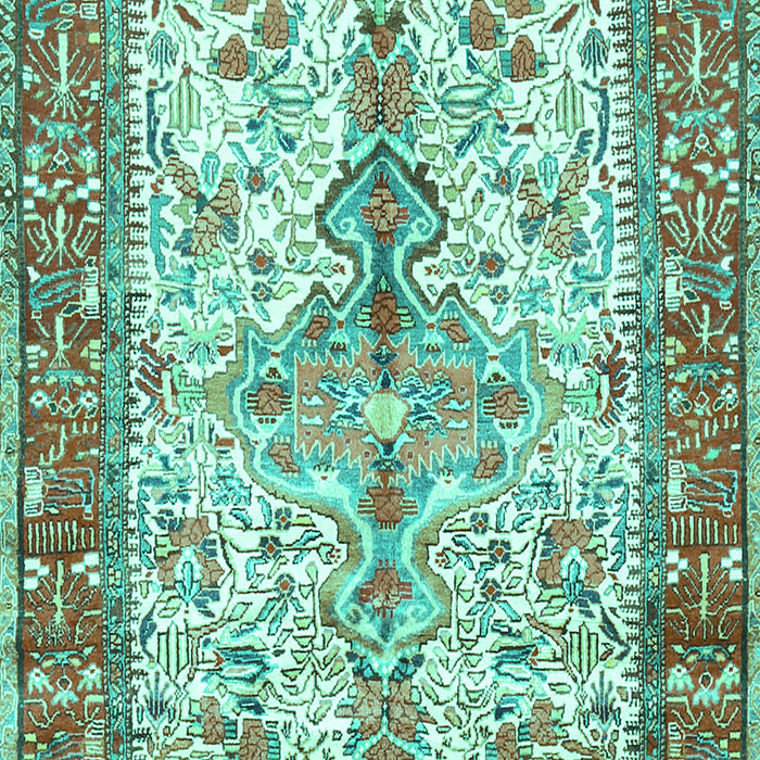 Machine Washable Persian Turquoise Traditional Area Rugs, wshtr2971turq
