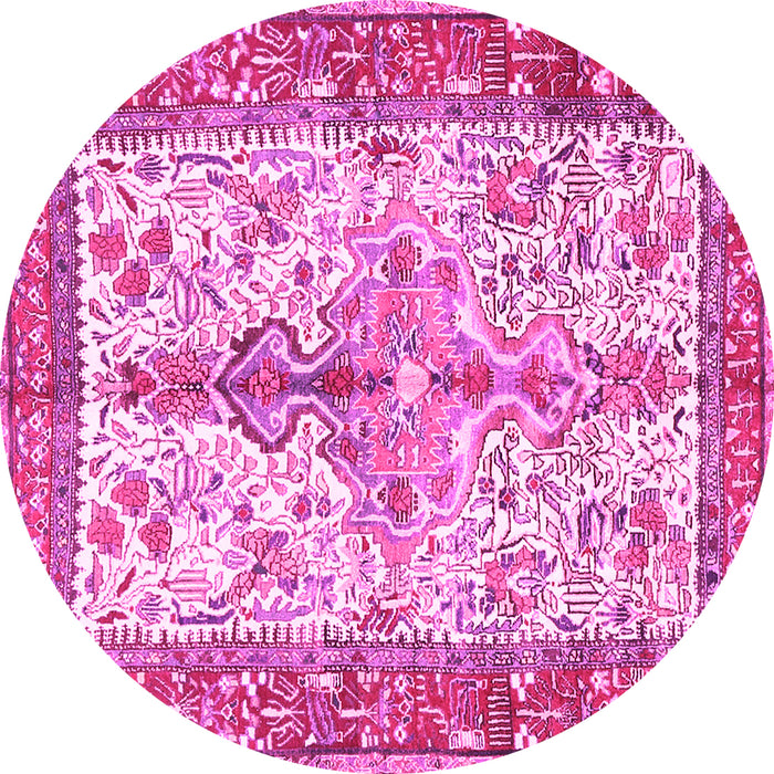 Round Persian Pink Traditional Rug, tr2971pnk