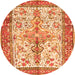 Machine Washable Persian Orange Traditional Area Rugs, wshtr2971org