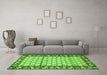 Machine Washable Persian Green Traditional Area Rugs in a Living Room,, wshtr2972grn