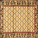 Square Persian Brown Traditional Rug, tr2972brn