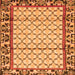 Round Machine Washable Persian Orange Traditional Area Rugs, wshtr2972org