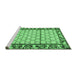 Sideview of Machine Washable Persian Emerald Green Traditional Area Rugs, wshtr2972emgrn