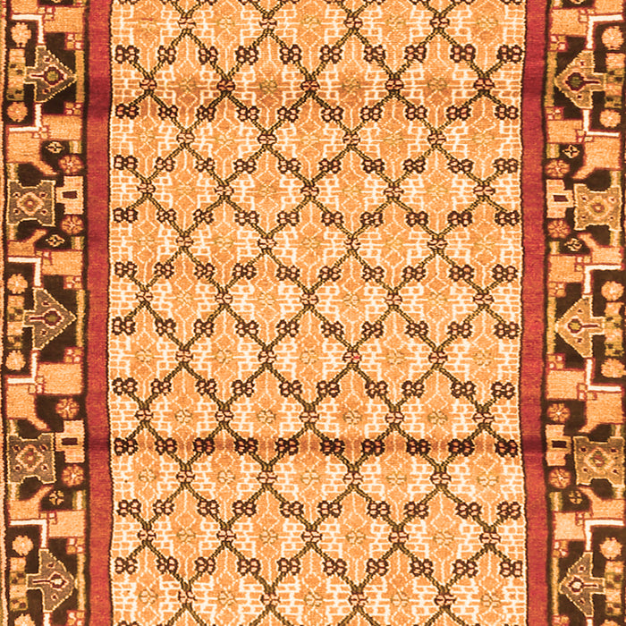 Serging Thickness of Machine Washable Persian Orange Traditional Area Rugs, wshtr2972org