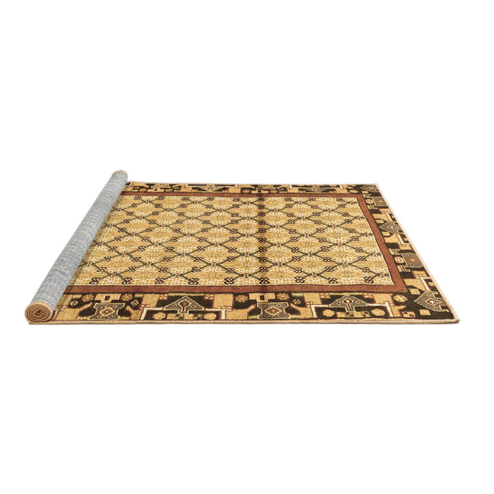 Sideview of Machine Washable Persian Brown Traditional Rug, wshtr2972brn