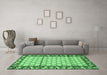 Machine Washable Persian Emerald Green Traditional Area Rugs in a Living Room,, wshtr2972emgrn