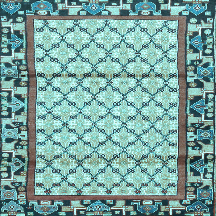 Square Machine Washable Persian Light Blue Traditional Rug, wshtr2972lblu