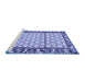 Sideview of Machine Washable Persian Blue Traditional Rug, wshtr2972blu