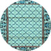 Round Persian Light Blue Traditional Rug, tr2972lblu