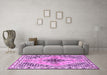 Machine Washable Persian Purple Traditional Area Rugs in a Living Room, wshtr2973pur