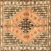 Square Persian Brown Traditional Rug, tr2973brn