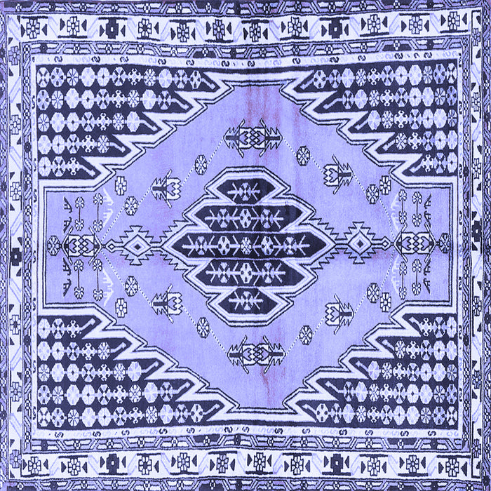 Square Machine Washable Persian Blue Traditional Rug, wshtr2973blu