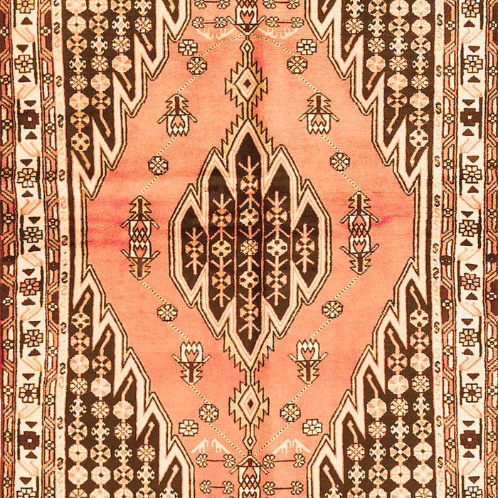 Serging Thickness of Machine Washable Persian Orange Traditional Area Rugs, wshtr2973org