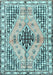 Machine Washable Persian Light Blue Traditional Rug, wshtr2973lblu