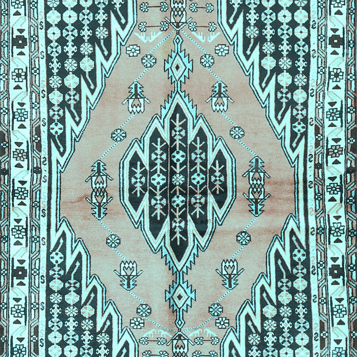 Machine Washable Persian Light Blue Traditional Rug, wshtr2973lblu