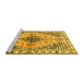 Sideview of Machine Washable Persian Yellow Traditional Rug, wshtr2973yw