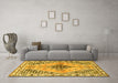 Machine Washable Persian Yellow Traditional Rug in a Living Room, wshtr2973yw