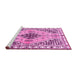 Sideview of Machine Washable Persian Pink Traditional Rug, wshtr2973pnk