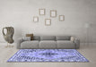 Machine Washable Persian Blue Traditional Rug in a Living Room, wshtr2973blu