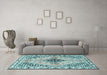 Machine Washable Persian Light Blue Traditional Rug in a Living Room, wshtr2973lblu