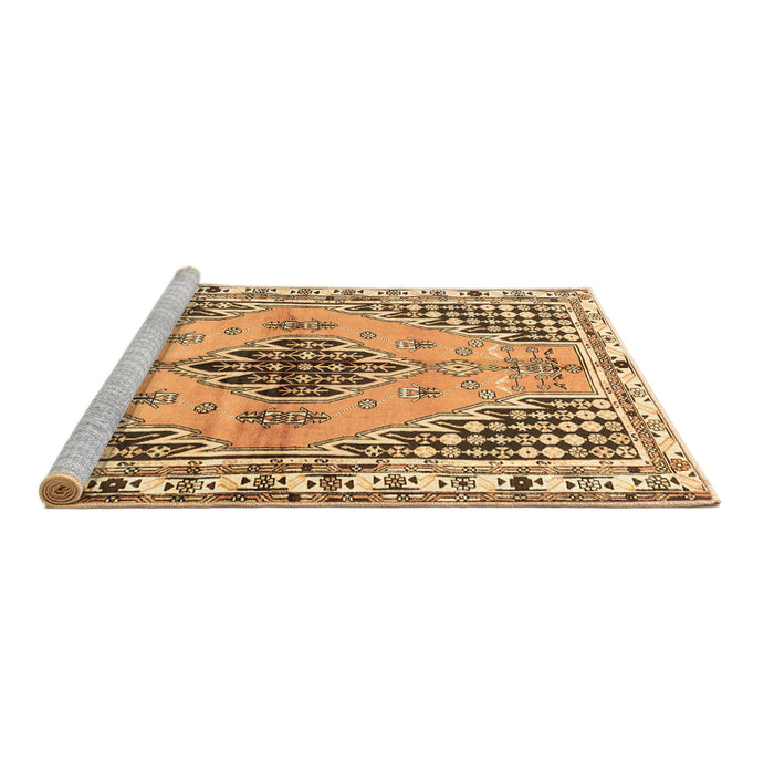Sideview of Machine Washable Persian Brown Traditional Rug, wshtr2973brn