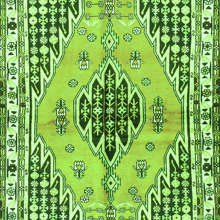 Serging Thickness of Machine Washable Persian Green Traditional Area Rugs, wshtr2973grn