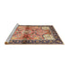 Sideview of Machine Washable Traditional Chestnut Brown Rug, wshtr2974