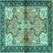 Square Persian Turquoise Traditional Rug, tr2974turq