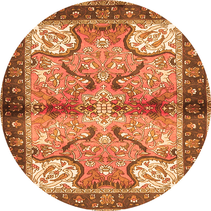 Machine Washable Persian Orange Traditional Area Rugs, wshtr2974org
