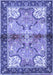 Machine Washable Persian Blue Traditional Rug, wshtr2974blu