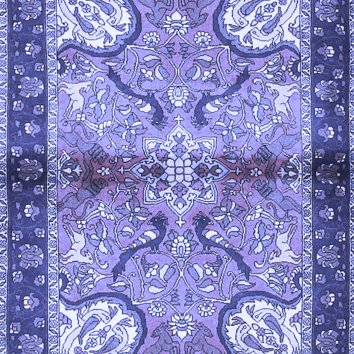 Machine Washable Persian Blue Traditional Rug, wshtr2974blu