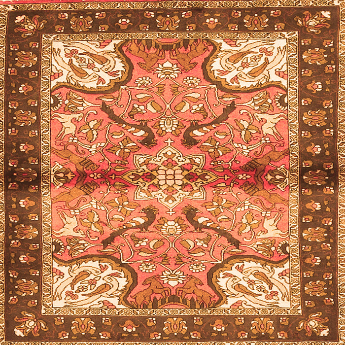 Serging Thickness of Persian Orange Traditional Rug, tr2974org