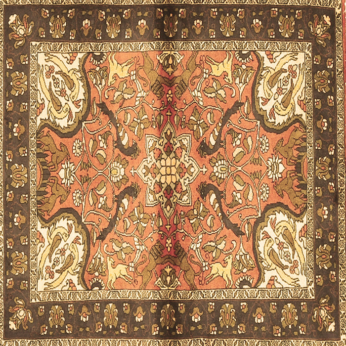 Square Persian Brown Traditional Rug, tr2974brn