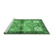 Sideview of Machine Washable Persian Emerald Green Traditional Area Rugs, wshtr2974emgrn