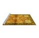 Sideview of Machine Washable Persian Yellow Traditional Rug, wshtr2974yw