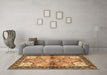 Machine Washable Persian Brown Traditional Rug in a Living Room,, wshtr2974brn