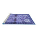 Sideview of Machine Washable Persian Blue Traditional Rug, wshtr2974blu