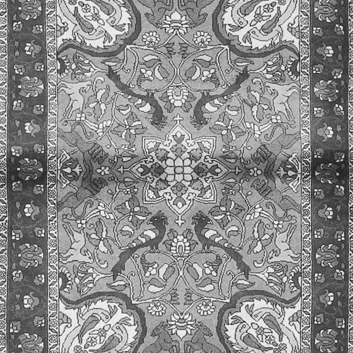 Serging Thickness of Machine Washable Persian Gray Traditional Rug, wshtr2974gry