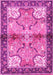 Machine Washable Persian Pink Traditional Rug, wshtr2974pnk