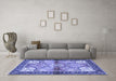 Machine Washable Persian Blue Traditional Rug in a Living Room, wshtr2974blu