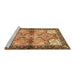 Sideview of Machine Washable Persian Brown Traditional Rug, wshtr2974brn