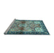 Sideview of Machine Washable Persian Light Blue Traditional Rug, wshtr2974lblu