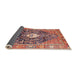 Sideview of Traditional Brown Red Animal Rug, tr2975