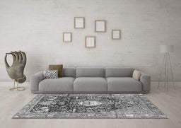 Machine Washable Animal Gray Traditional Rug in a Living Room,, wshtr2975gry