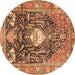 Round Animal Brown Traditional Rug, tr2975brn