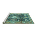 Sideview of Machine Washable Animal Turquoise Traditional Area Rugs, wshtr2975turq