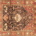 Square Animal Brown Traditional Rug, tr2975brn